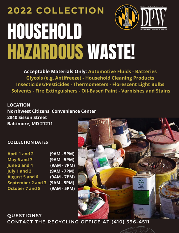Household Hazardous Waste - Oct 7 & 8